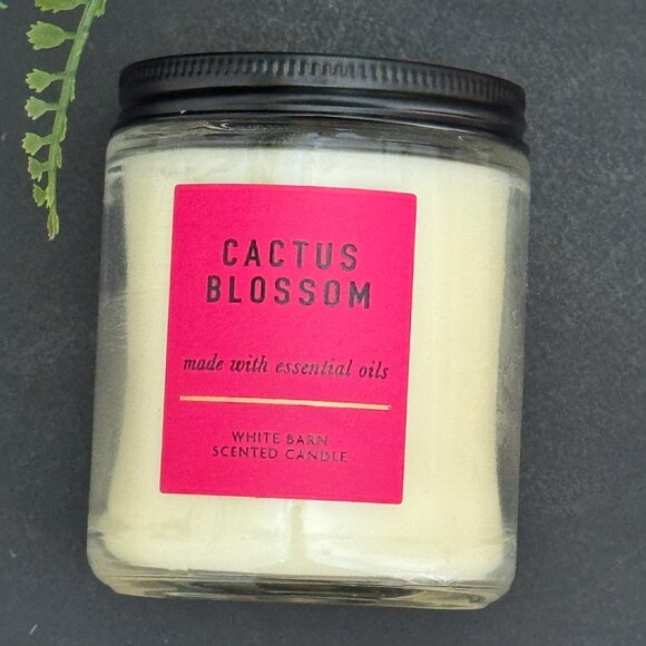 BBW Cactus Blossom White Barn Bath & Body Works Mason Jar Single Wick Candle - Picture 5 of 10